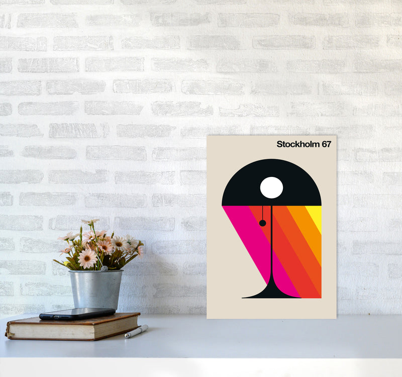 Stockholm 67 Art Print by Bo Lundberg A3 Black Frame