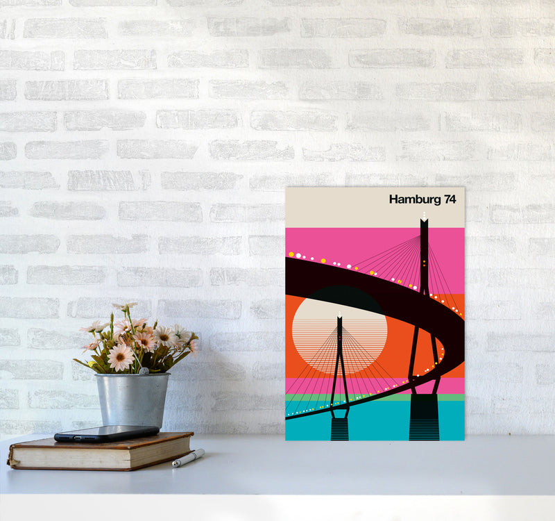 Hamburg 74 Art Print by Bo Lundberg A3 Black Frame
