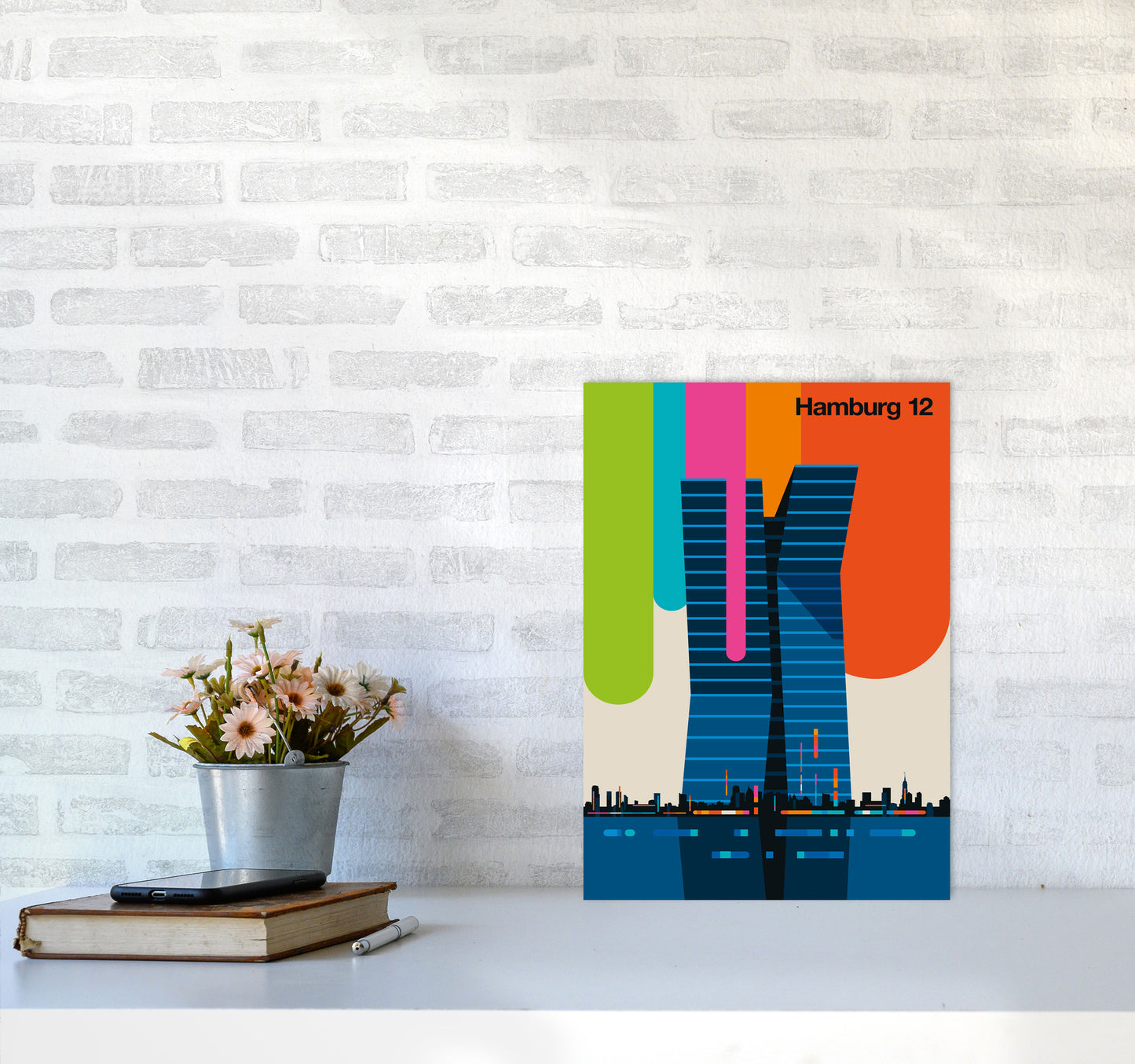 Hamburg 12 Art Print by Bo Lundberg A3 Black Frame