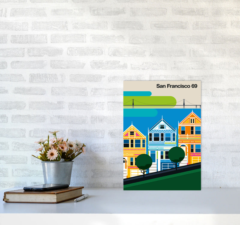 San Francisco 69 Art Print by Bo Lundberg A3 Black Frame