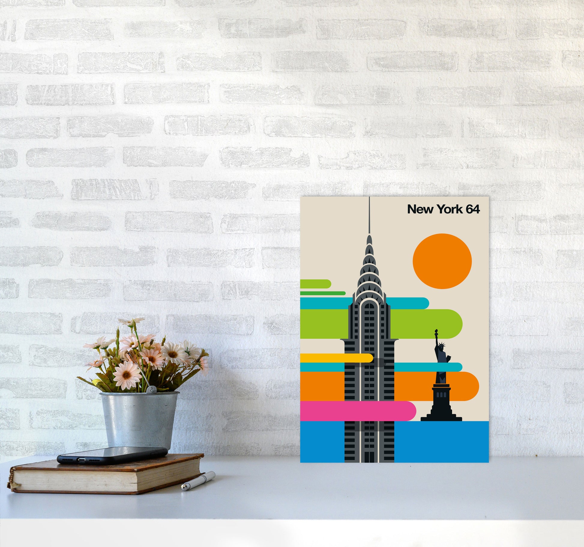 New York 64 Art Print by Bo Lundberg A3 Black Frame