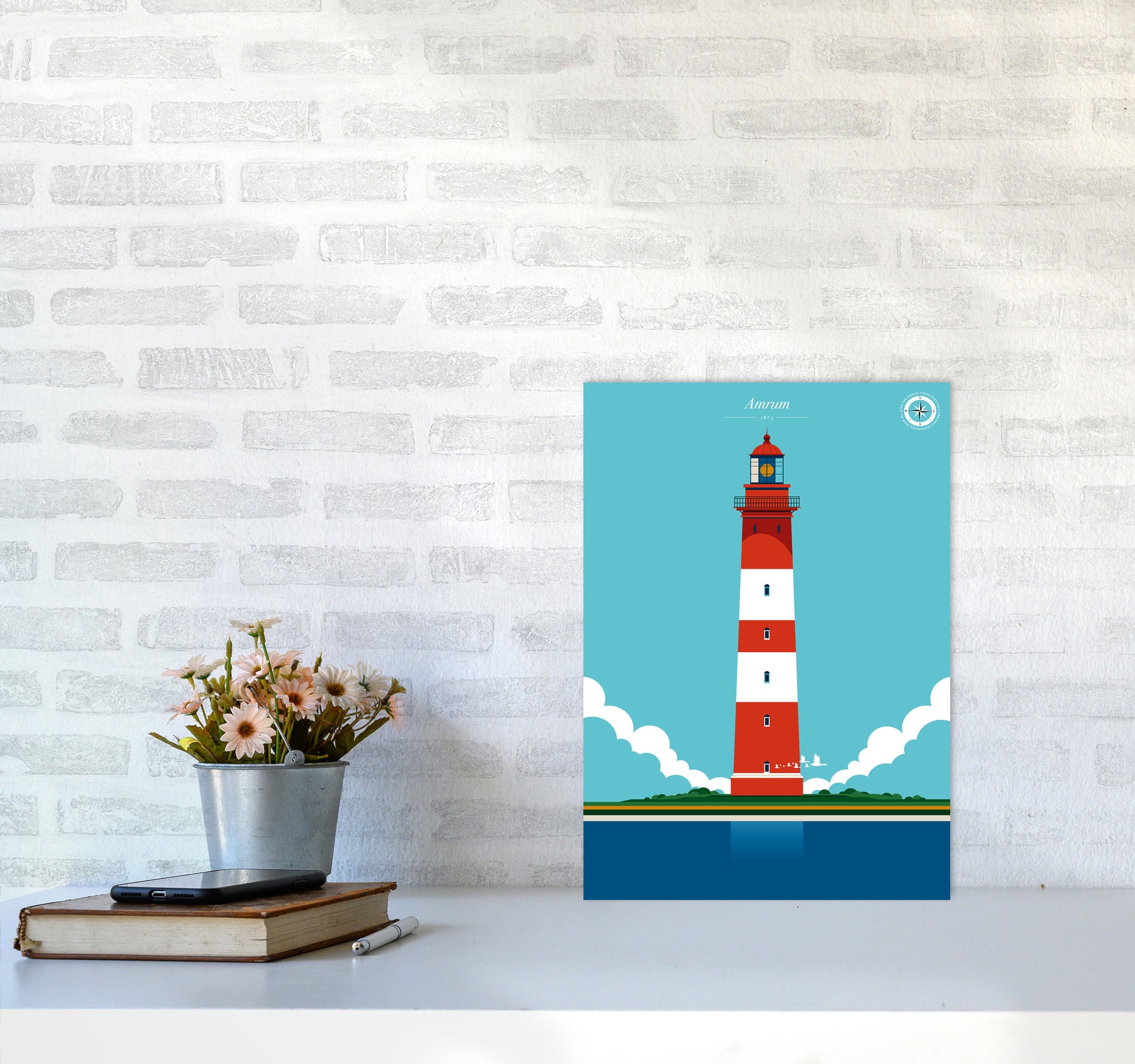 Amrum Art Print by Bo Lundberg A3 Black Frame