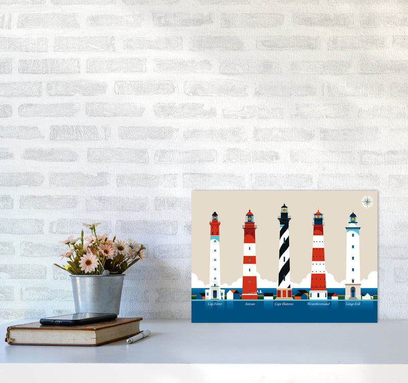 Lighthouse Island 150 Art Print by Bo Lundberg A3 Black Frame