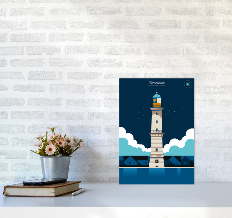 Warnemünde Art Print by Bo Lundberg A3 Black Frame