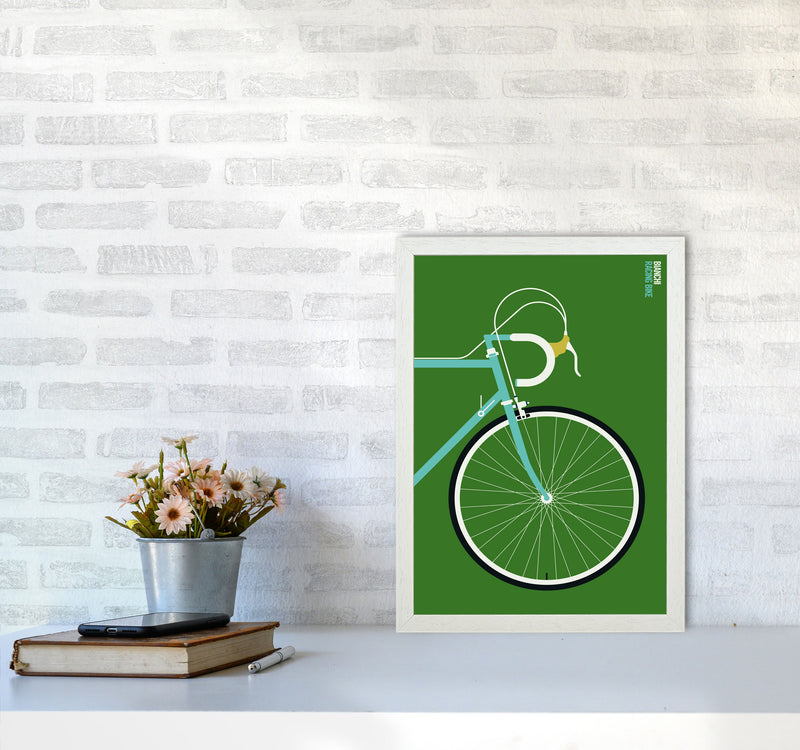 Icons Bianchi Front Art Print by Bo Lundberg A3 Oak Frame