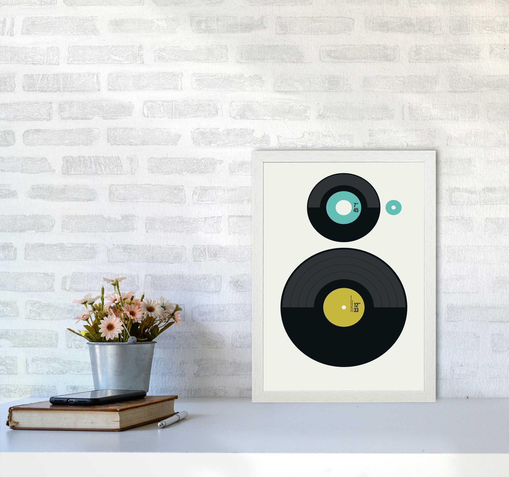 Icons LP vs EP Rev Art Print by Bo Lundberg A3 Oak Frame
