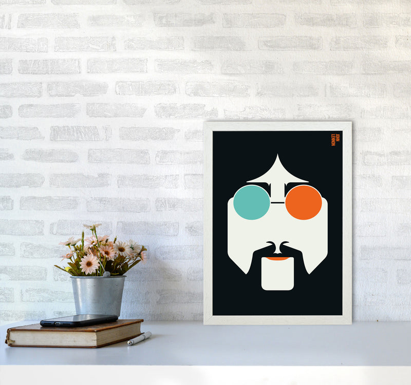 Icons John Lennon Art Print by Bo Lundberg A3 Oak Frame
