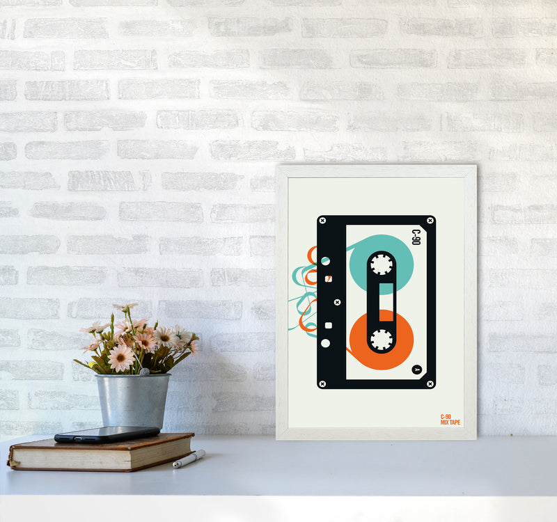 Icons Mixtape Art Print by Bo Lundberg A3 Oak Frame