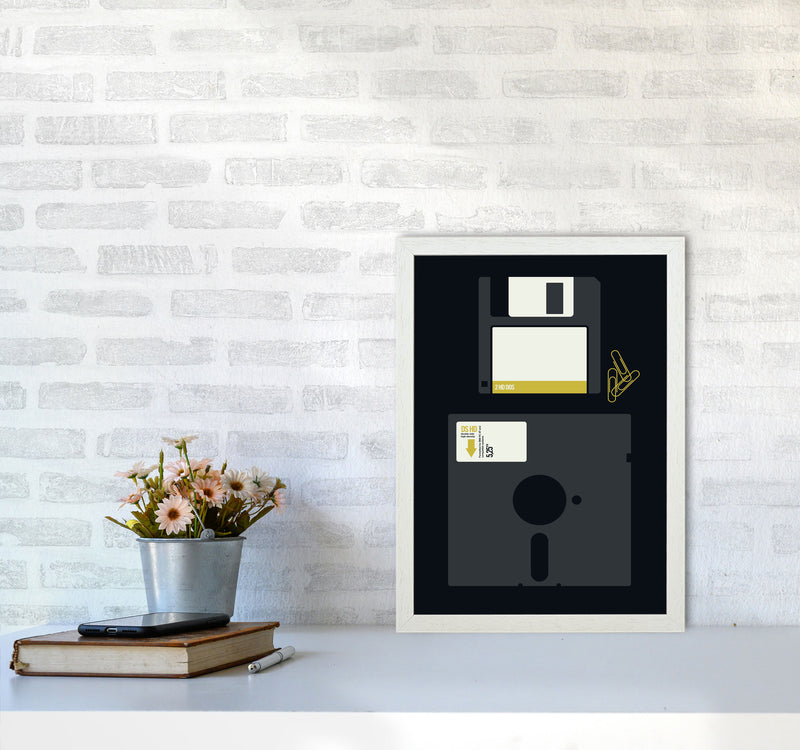 Icons Floppy 2 Art Print by Bo Lundberg A3 Oak Frame