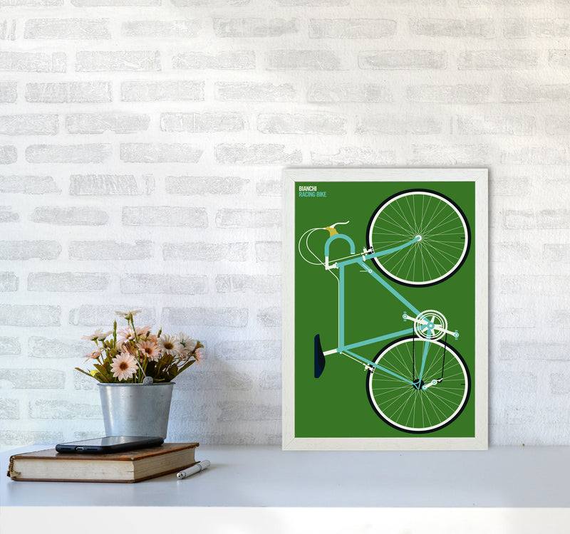 Icons Bianchi Full Art Print by Bo Lundberg A3 Oak Frame