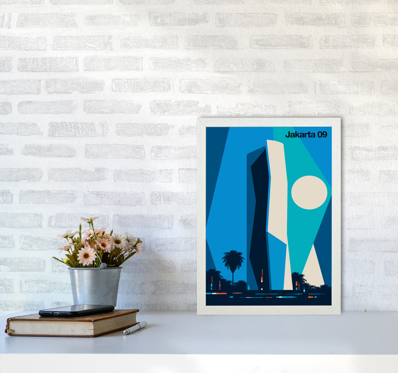 Jakarta 09 Art Print by Bo Lundberg A3 Oak Frame