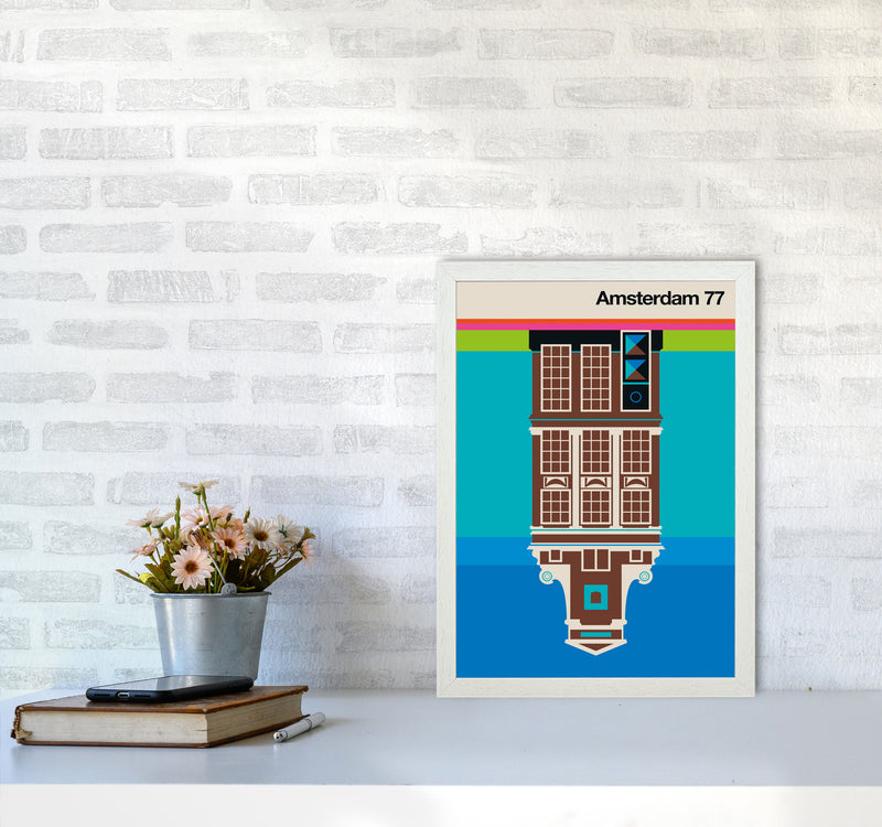 Amsterdam 77 Art Print by Bo Lundberg A3 Oak Frame