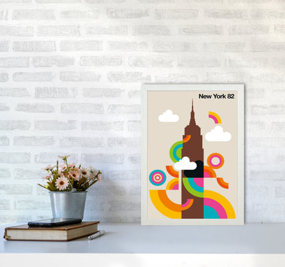 New York 82 Art Print by Bo Lundberg A3 Oak Frame