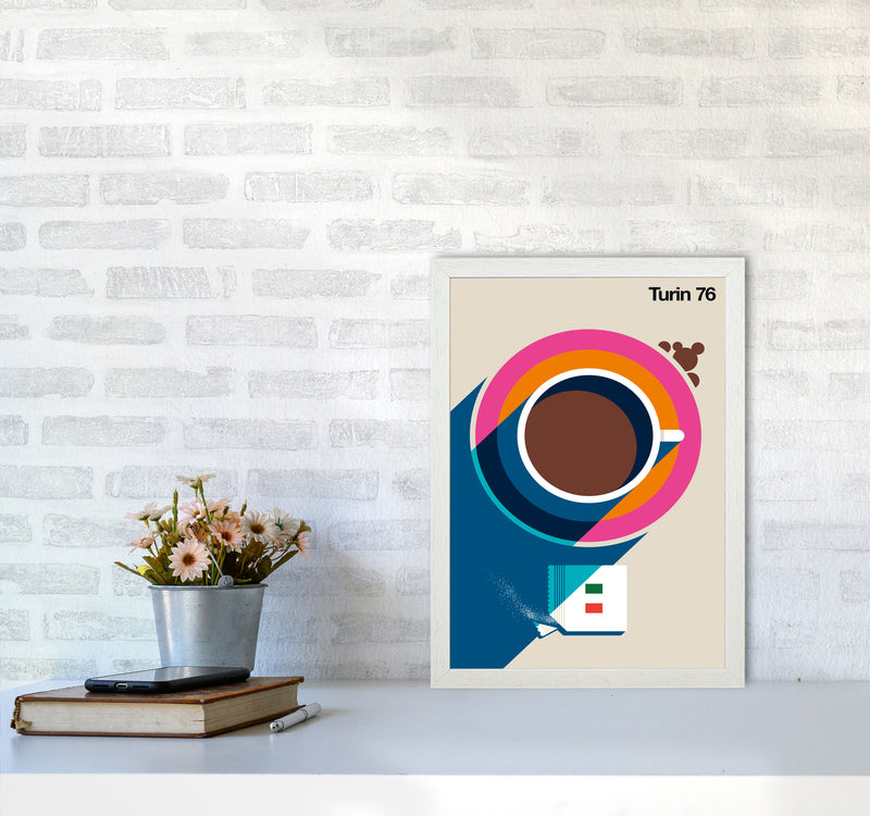 Turin 76 Art Print by Bo Lundberg A3 Oak Frame