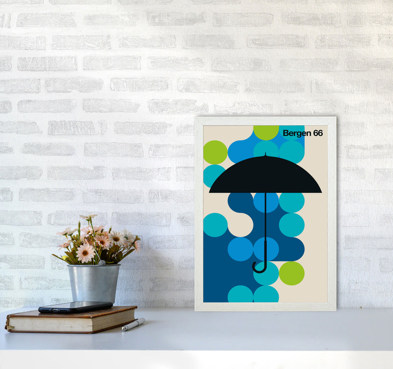 Bergen 66 Art Print by Bo Lundberg A3 Oak Frame
