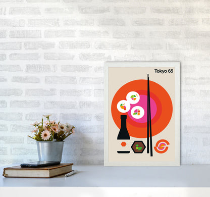Tokyo 65 Art Print by Bo Lundberg A3 Oak Frame