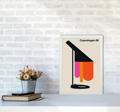 Copenhagen 66 Art Print by Bo Lundberg A3 Oak Frame