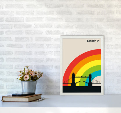 London 74 Art Print by Bo Lundberg A3 Oak Frame