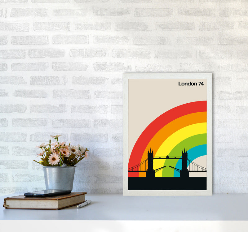 London 74 Art Print by Bo Lundberg A3 Oak Frame