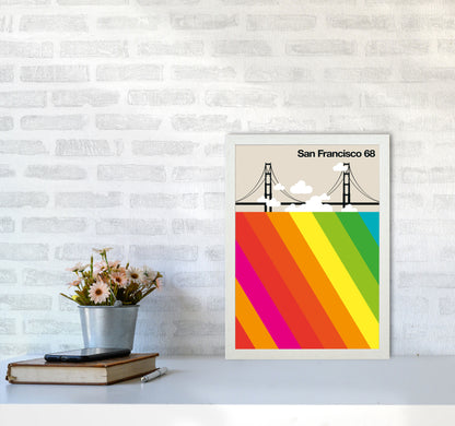 San Francisco 68 Art Print by Bo Lundberg A3 Oak Frame