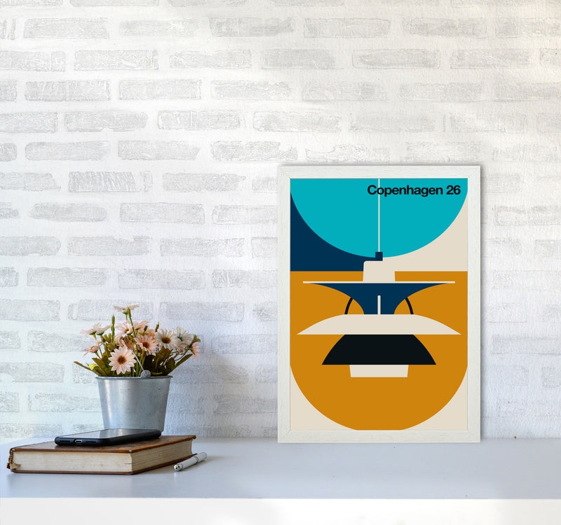 Copenhagen 26 Art Print by Bo Lundberg A3 Oak Frame