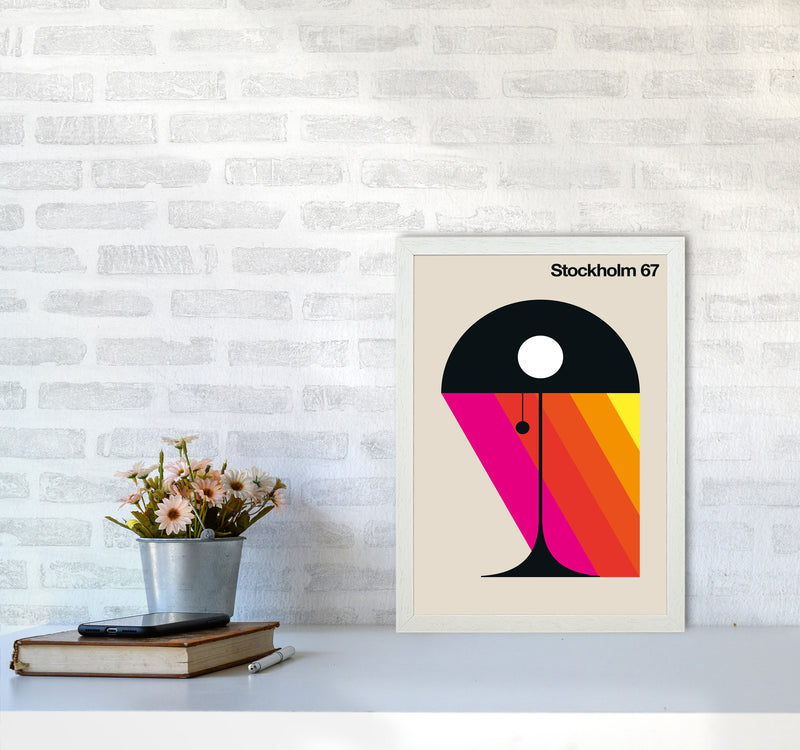 Stockholm 67 Art Print by Bo Lundberg A3 Oak Frame