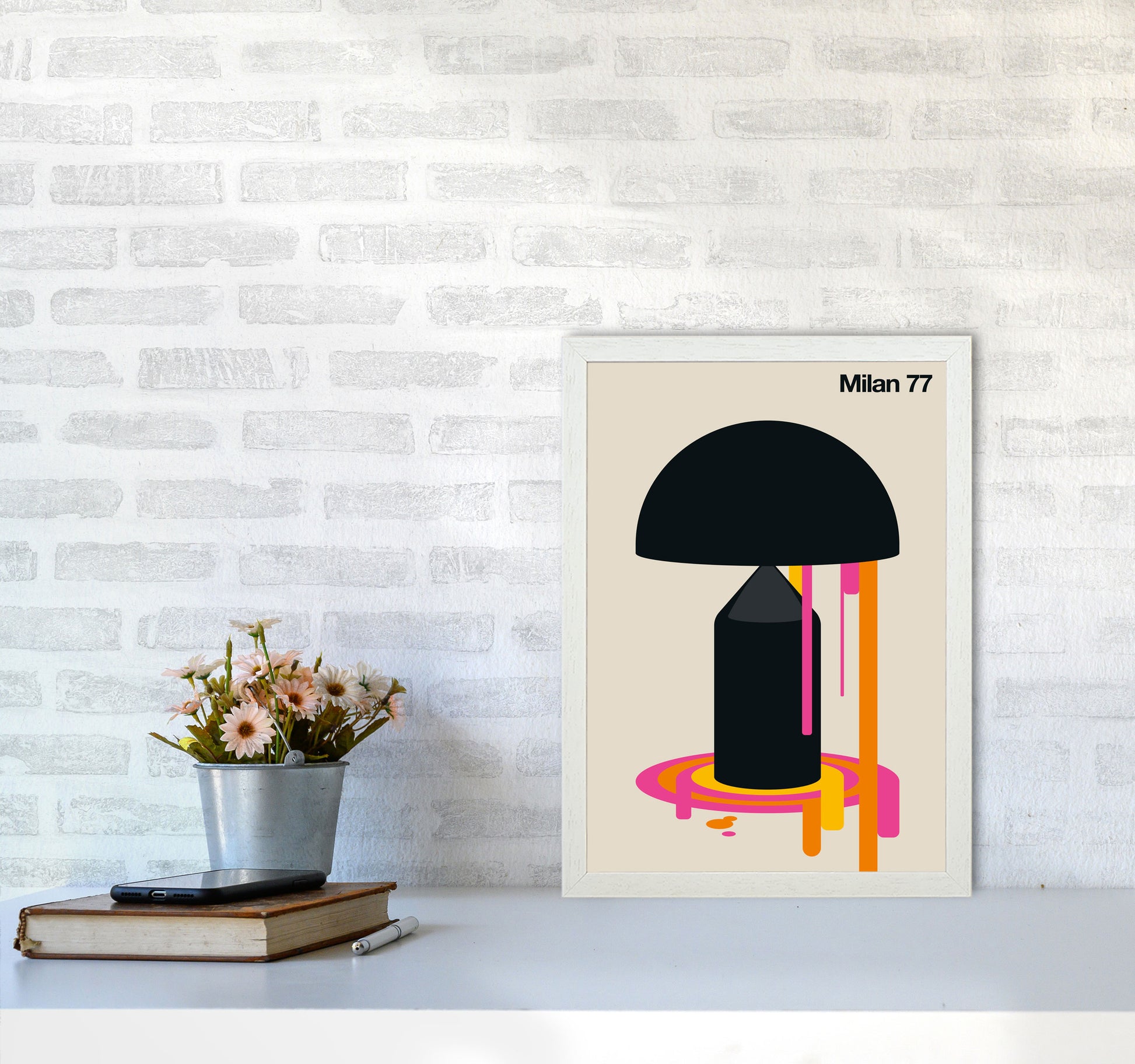 Milan 77 Art Print by Bo Lundberg A3 Oak Frame