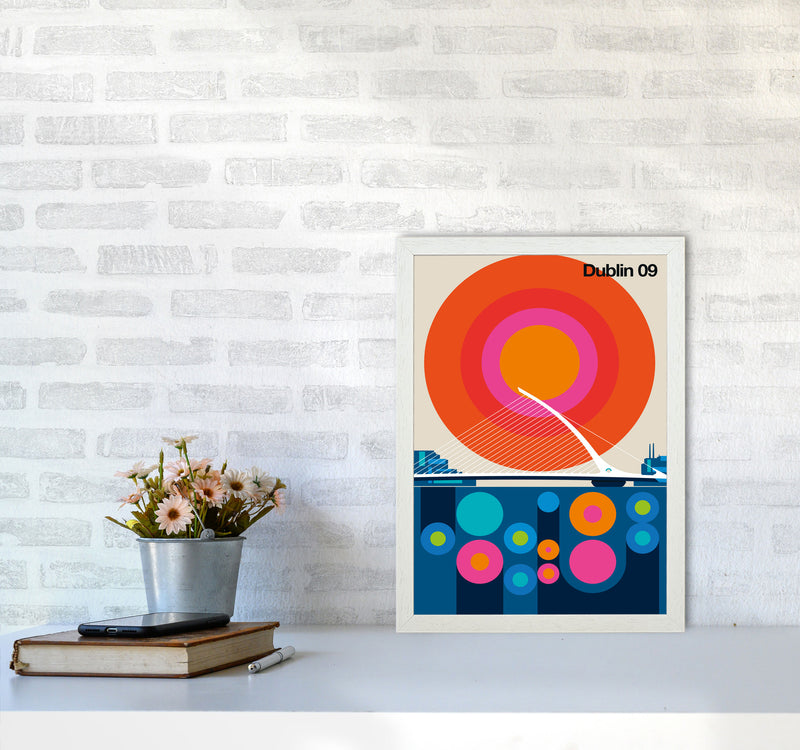Dublin 09 Art Print by Bo Lundberg A3 Oak Frame