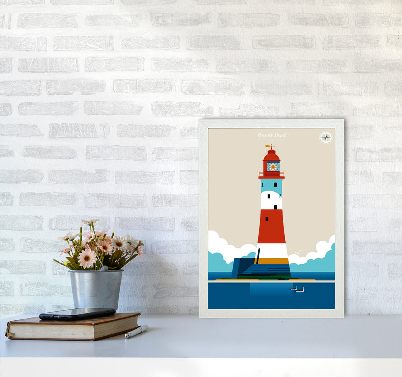 Beachy Head Art Print by Bo Lundberg A3 Oak Frame