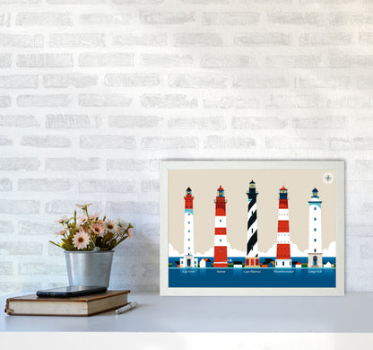 Lighthouse Island 150 Art Print by Bo Lundberg A3 Oak Frame