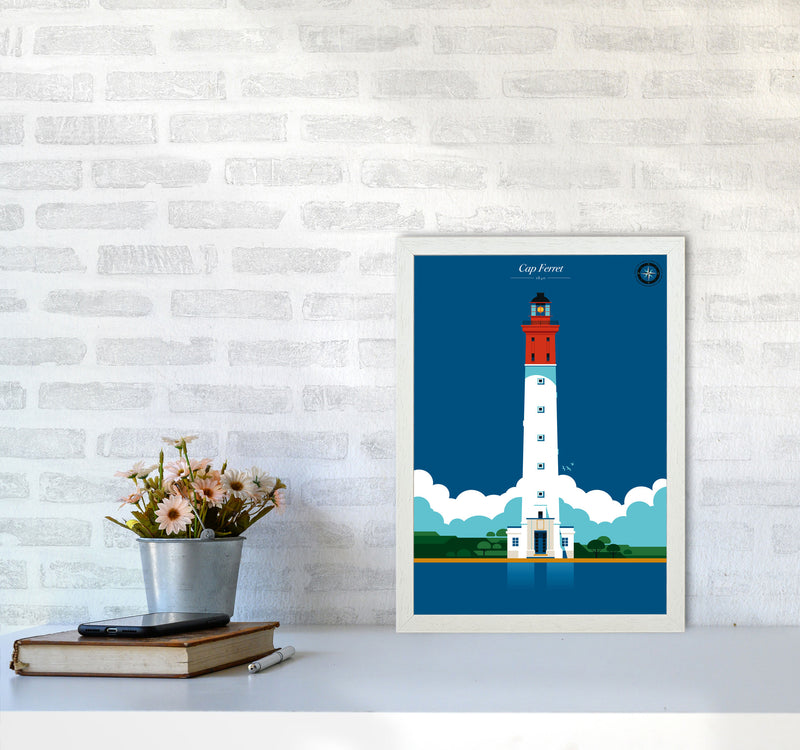 Cap Ferret Art Print by Bo Lundberg A3 Oak Frame