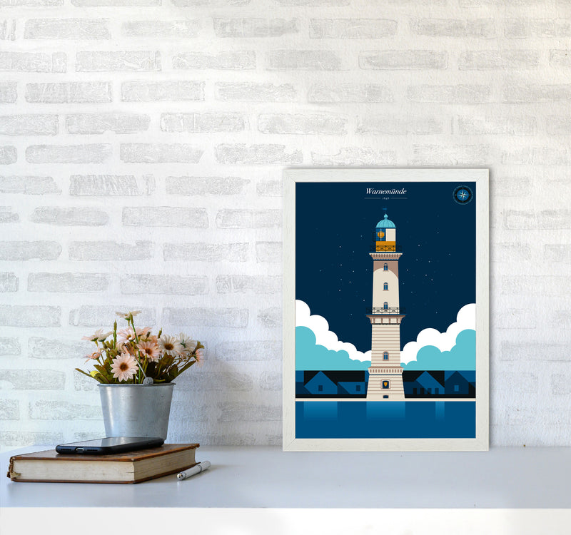 Warnemünde Art Print by Bo Lundberg A3 Oak Frame