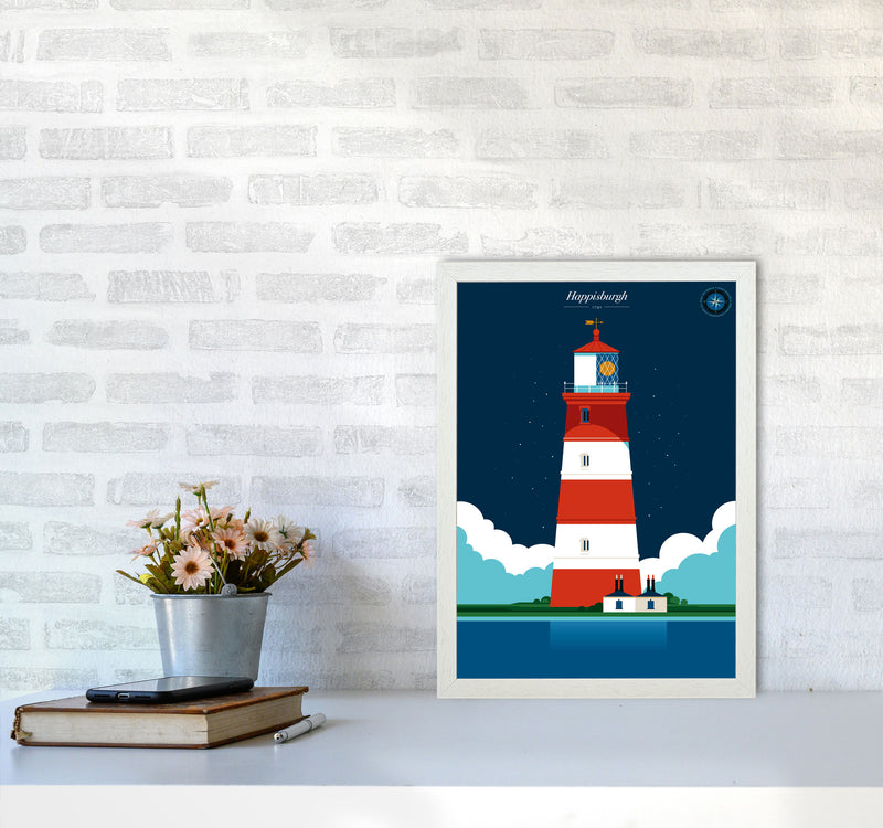 Happisburgh Art Print by Bo Lundberg A3 Oak Frame