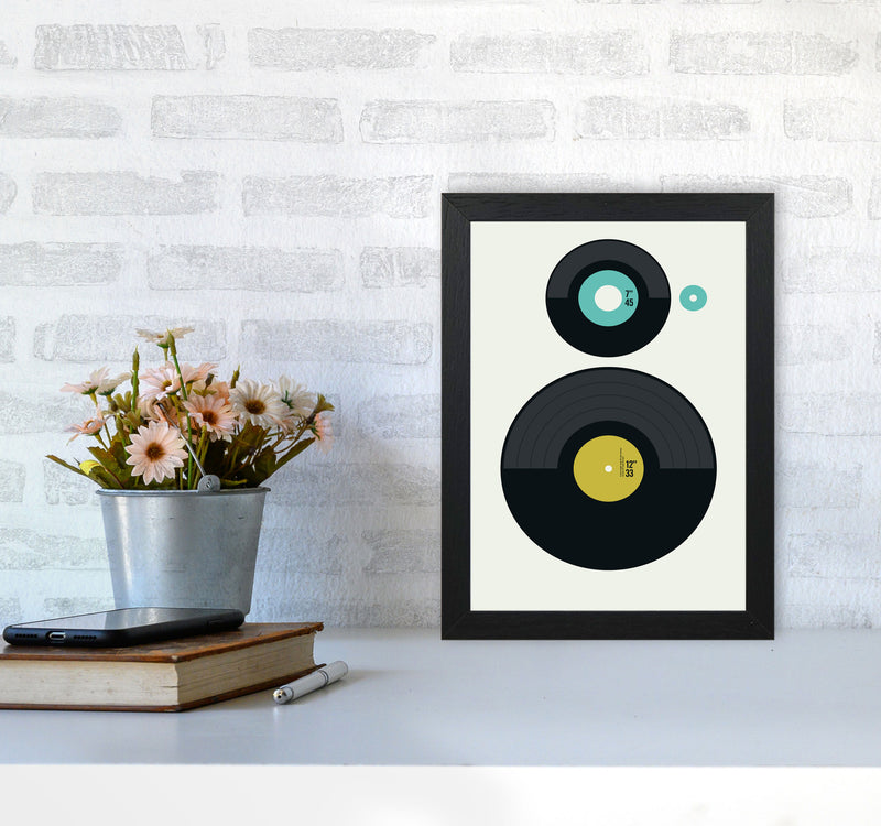 Icons LP vs EP Rev Art Print by Bo Lundberg A4 White Frame