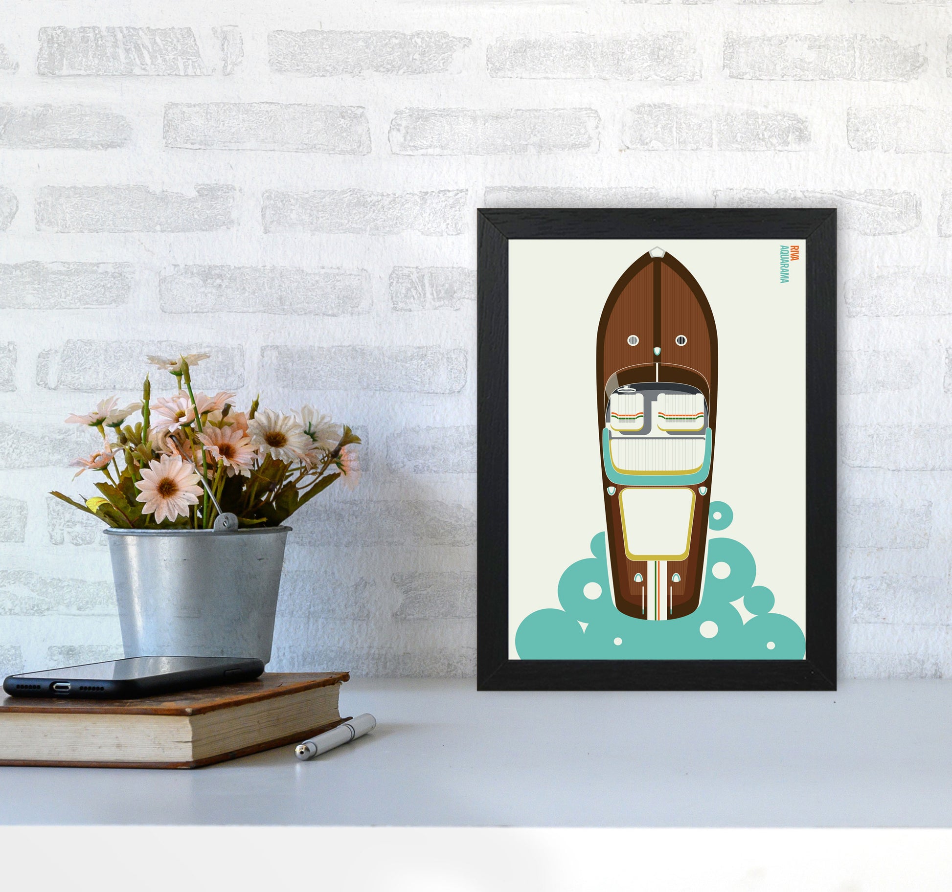Icons Riva Art Print by Bo Lundberg A4 White Frame