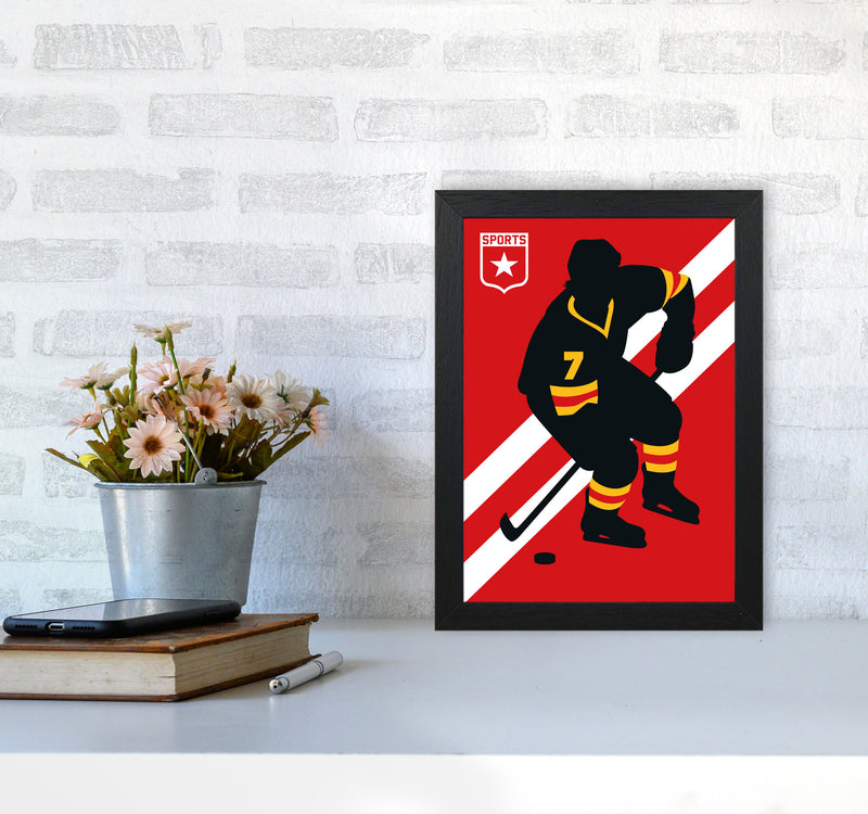 Icehockey Art Print by Bo Lundberg A4 White Frame