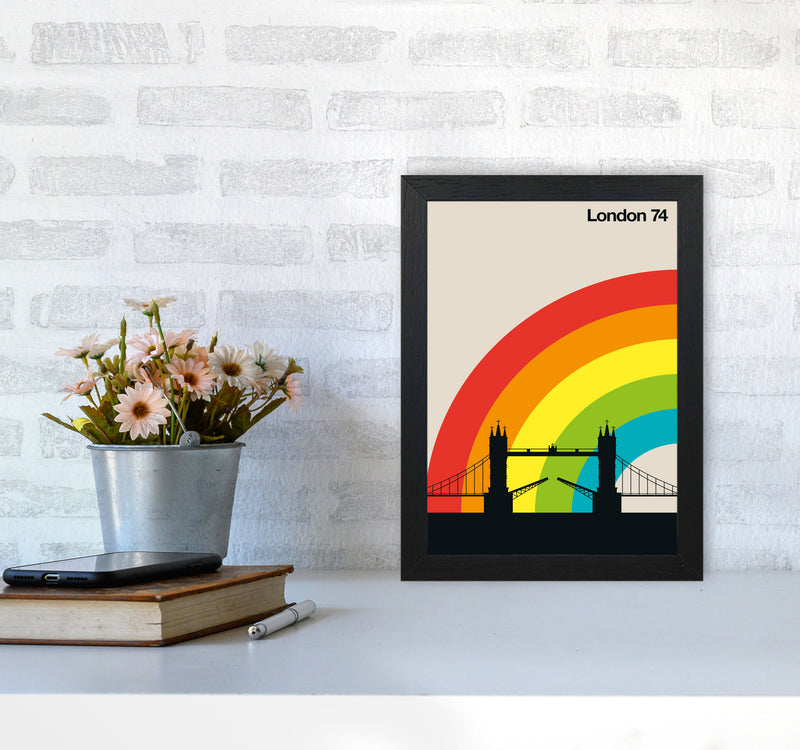 London 74 Art Print by Bo Lundberg A4 White Frame