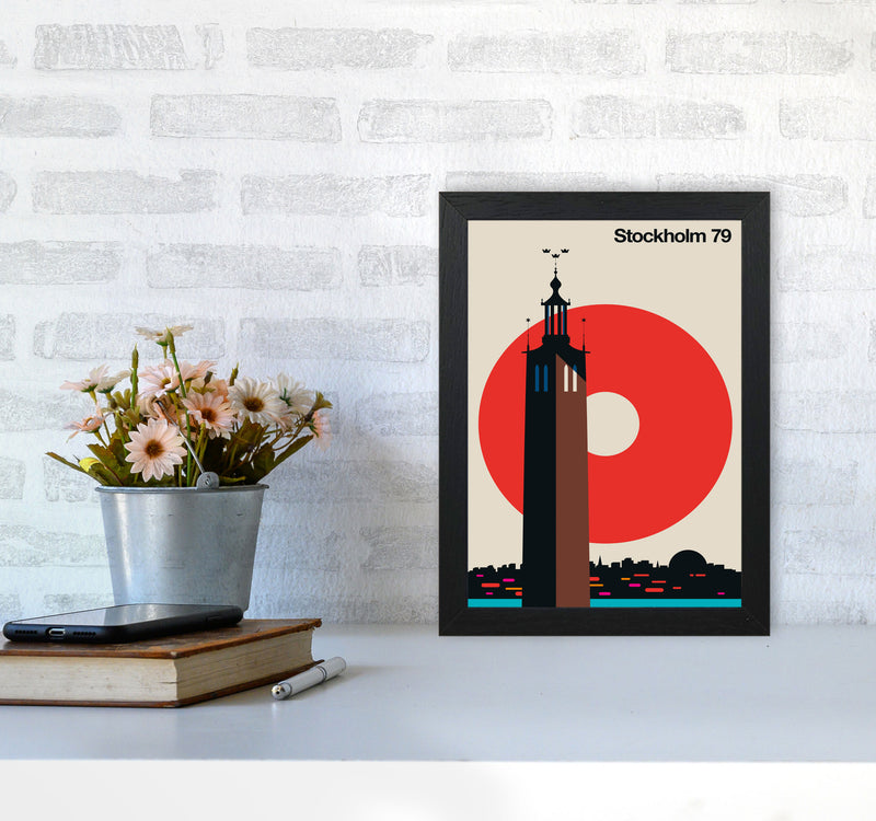Stockholm 79 Art Print by Bo Lundberg A4 White Frame