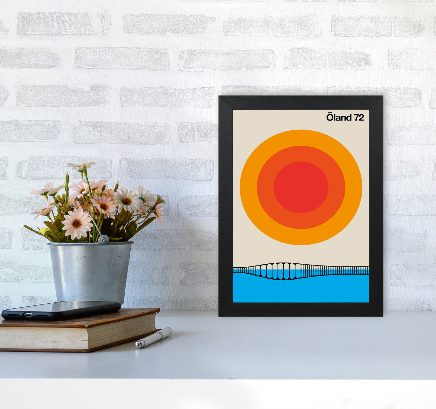 Öland 72 Art Print by Bo Lundberg A4 White Frame