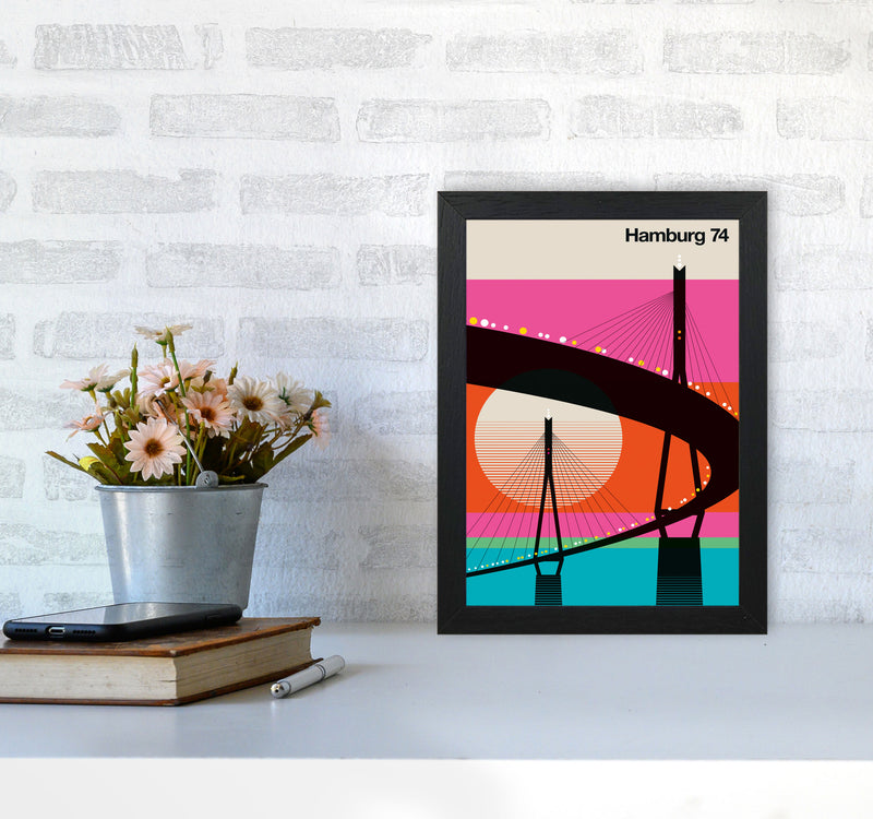 Hamburg 74 Art Print by Bo Lundberg A4 White Frame