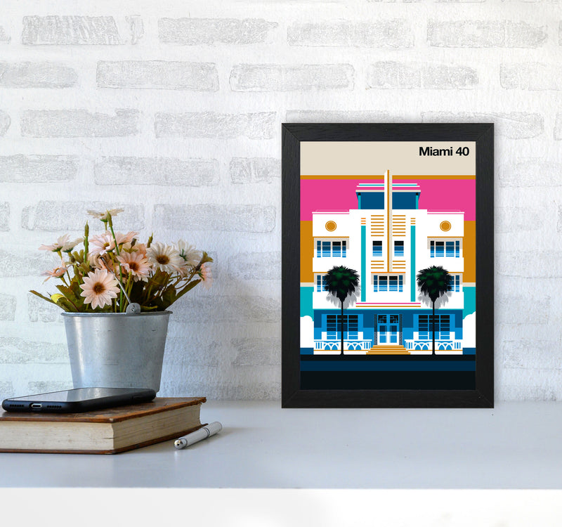 Miami 40 Art Print by Bo Lundberg A4 White Frame