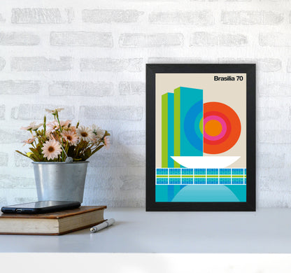 Brasilia 70 Art Print by Bo Lundberg A4 White Frame