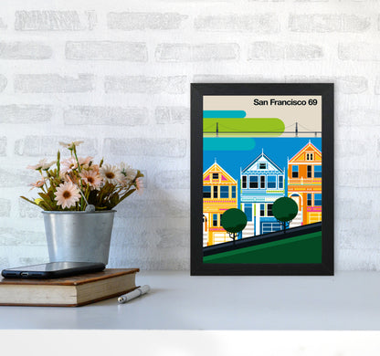 San Francisco 69 Art Print by Bo Lundberg A4 White Frame