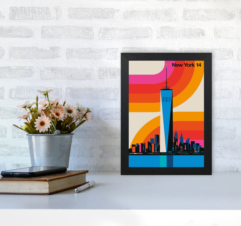 New York 14 Art Print by Bo Lundberg A4 White Frame