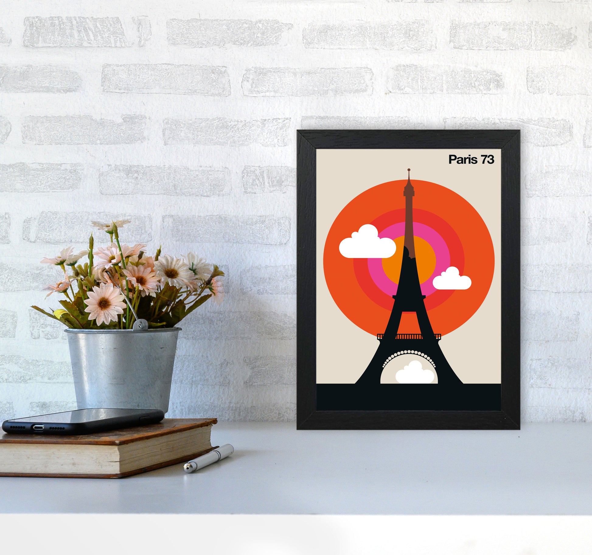 Paris 73 Art Print by Bo Lundberg A4 White Frame