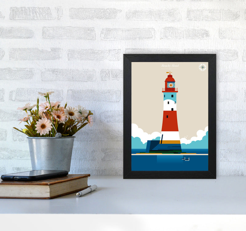 Beachy Head Art Print by Bo Lundberg A4 White Frame