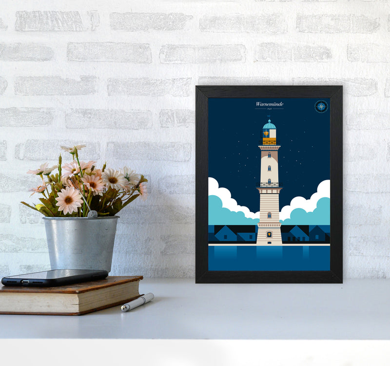 Warnemünde Art Print by Bo Lundberg A4 White Frame