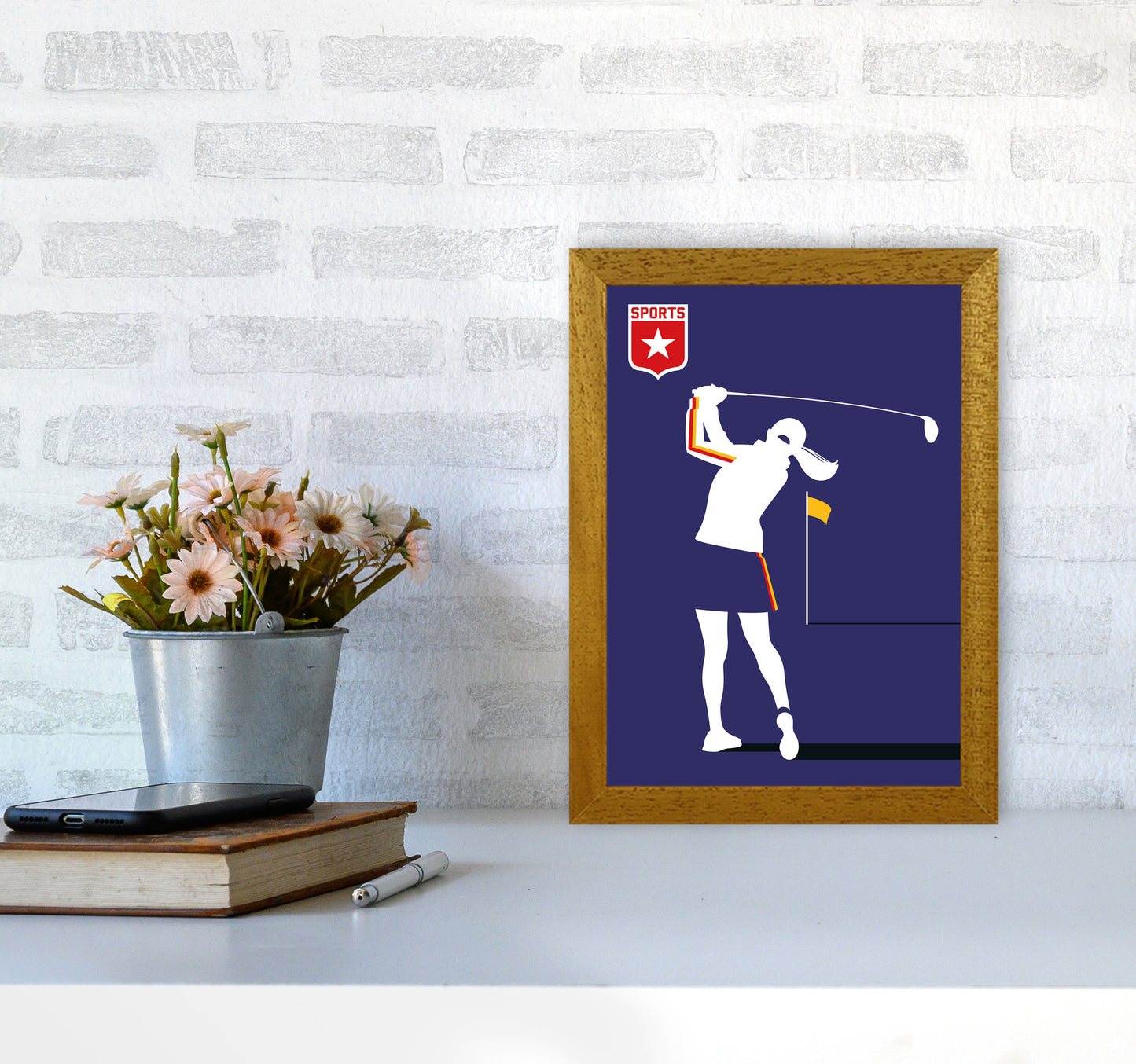 Golf Blue Art Print by Bo Lundberg A4 Print Only