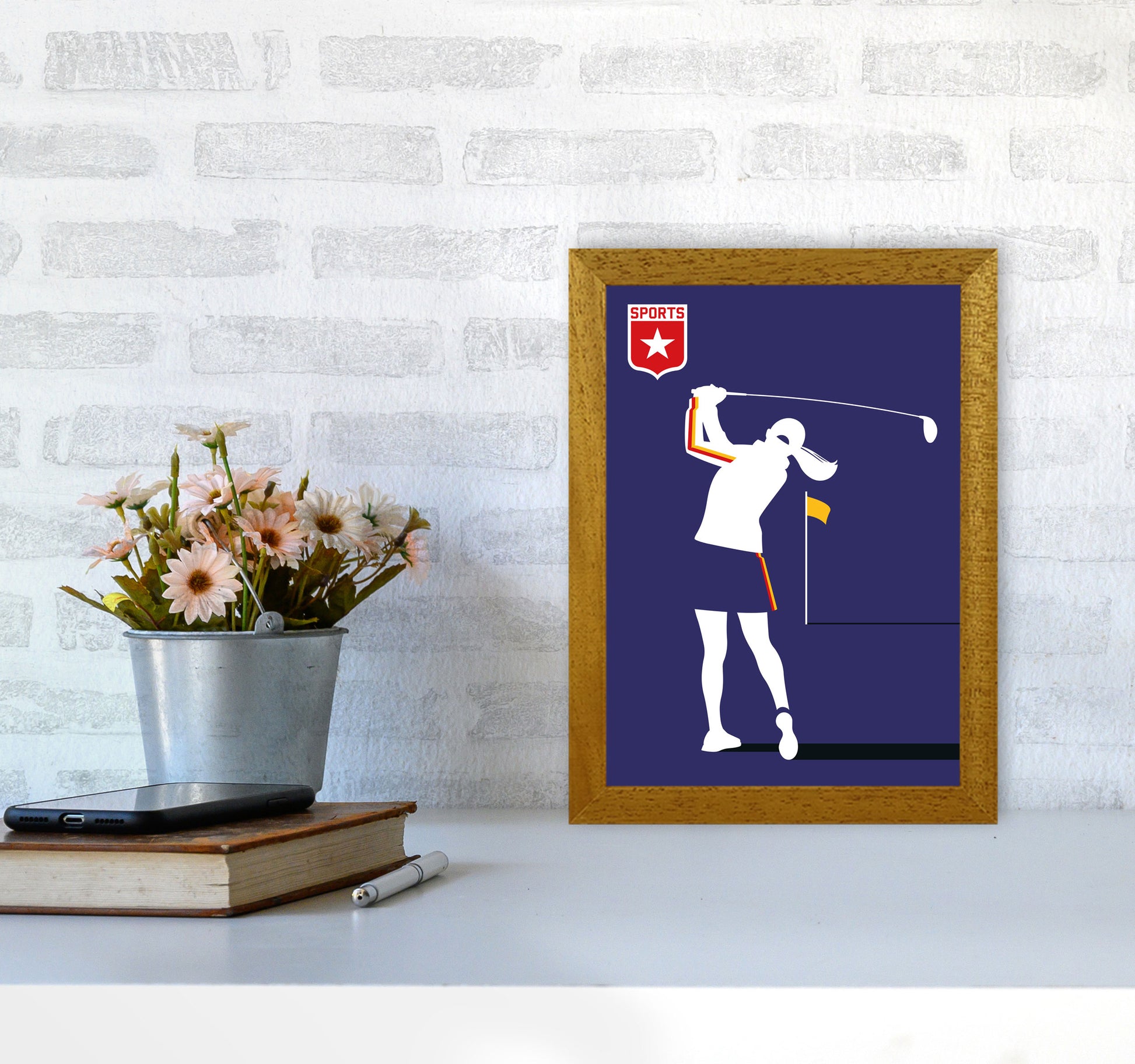 Golf Blue Art Print by Bo Lundberg A4 Print Only