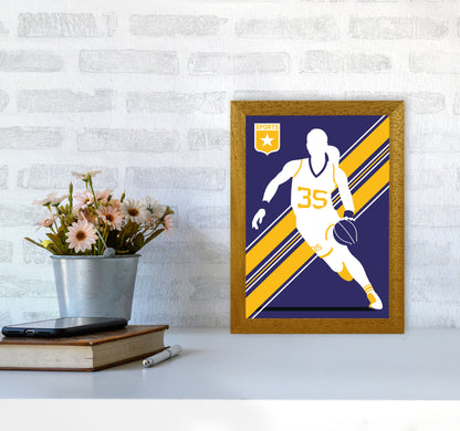 Basketball Blue Art Print by Bo Lundberg A4 Print Only